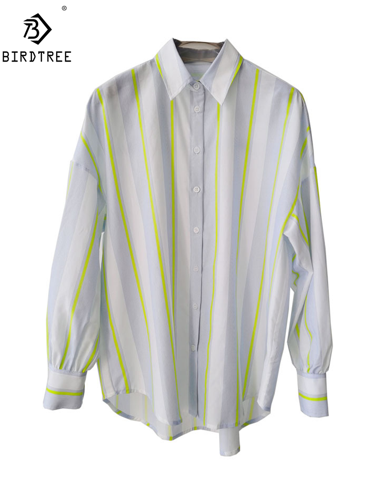Silk Blouse - BirdTree, Kemeja Elegan Sutra Asli 16MM