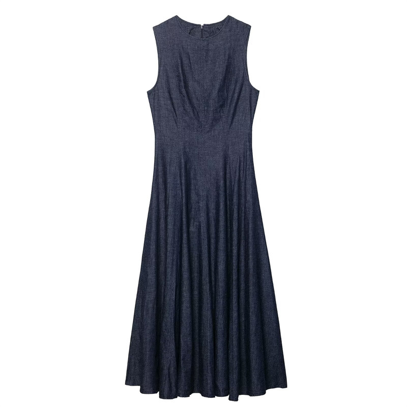 Gaun midi denim retro model sl - Midi Dress ulasan dan harga