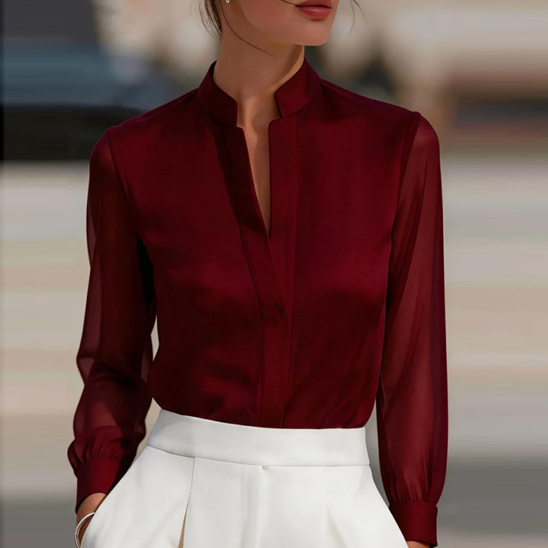 Kemeja Fashion Transparan Mode - Silk Blouse ulasan dan harga