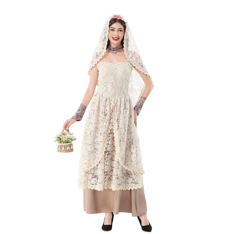Gaun Maxi Berenda Vintage untu - Wedding Dress ulasan dan harga