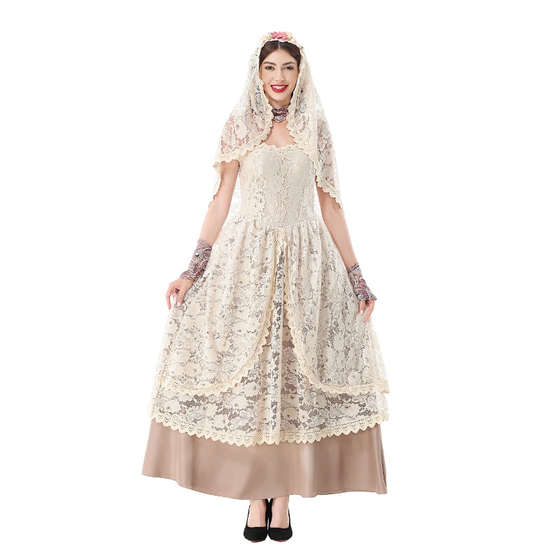 Gaun Maxi Berenda Vintage untu - Wedding Dress ulasan dan harga